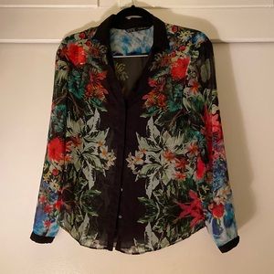 Vintage Zara floral button up